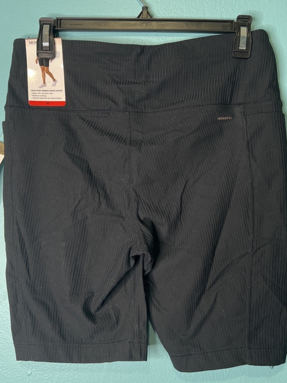 Mondetta Black Ribbed Performance Bike Shorts - Picture 2 of 3